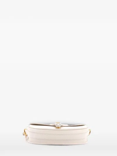 Pre-owned Dior Bobby Flap Bag Leather East West Crossbody Bag In White