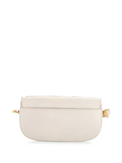 Pre-owned Dior Bobby Flap Bag Leather East West Crossbody Bag In White