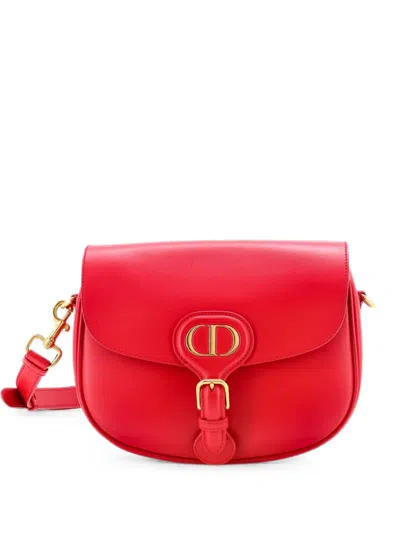 Pre-owned Dior Bobby Flap Bag Leather Medium Crossbody Bag In Red