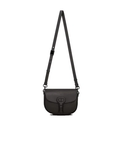 Dior Bobby Medium Grain Cowhide Leather Shoulder Bag In Black