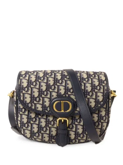 Pre-owned Dior Bobby Oblique Cross Body Bag In Blue