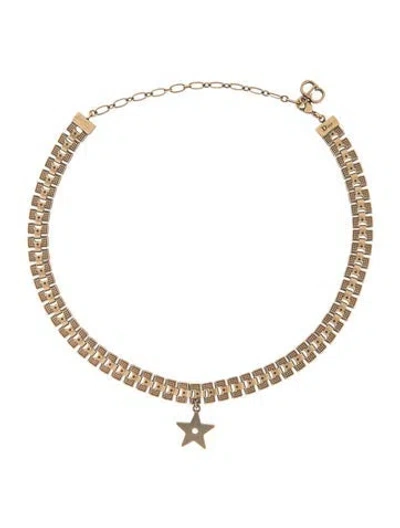 Pre-owned Dior Bohémienne Star Pendant Choker Necklace, 14.5" In Multicolor