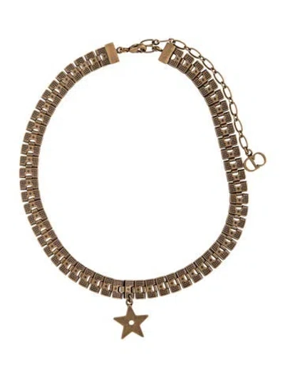 Pre-owned Dior Bohémienne Star Pendant Choker Necklace, 15" In Multi