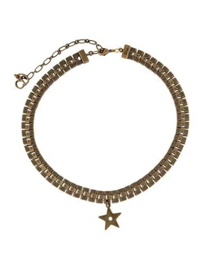 Pre-owned Dior Bohémienne Star Pendant Choker Necklace, 15" In Multicolor