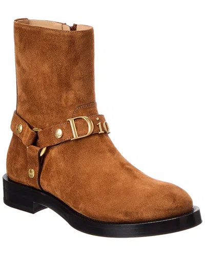 Dior Bolt Suede Boot In Brown