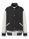 Dior Bomber Jacket In Black And White Technical Taffeta Jacquard With New York Motif In Black