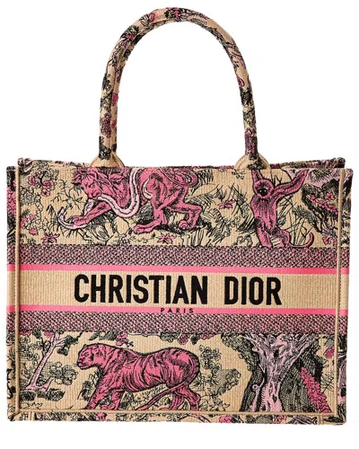 Dior Book Canvas Tote In Orange