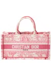 Dior Book Canvas Tote In Pink