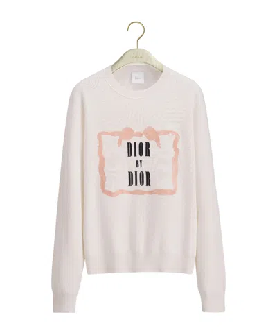 Dior Book Cover Embroidered Sweater In White