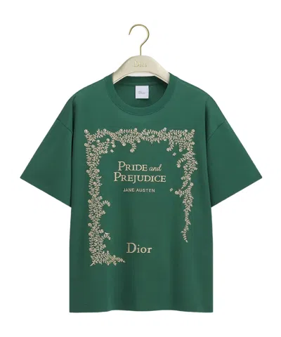 Dior Book Cover Oversized T-shirt In Green