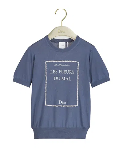 Dior Book Cover Short-sleeved Sweater In Blue
