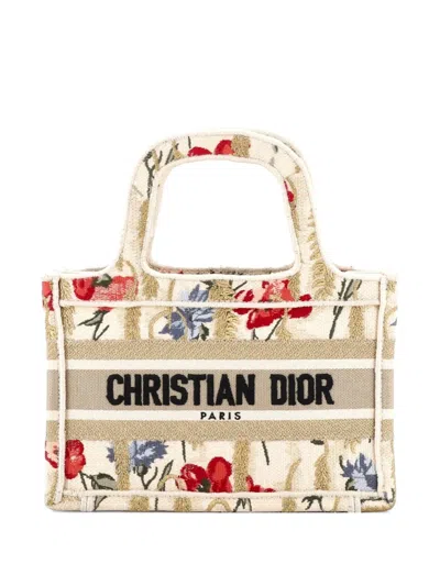 Pre-owned Dior Book Embroidered Canvas Mini Tote Bag In Multi