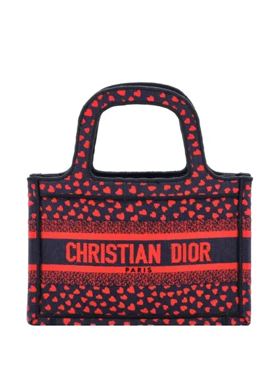 Pre-owned Dior Book I Love Paris Heart Embroidered Canvas Mini Tote Bag In Multi