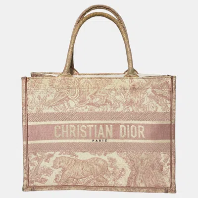 Pre-owned Dior Book Medium Pink Canvas Tote