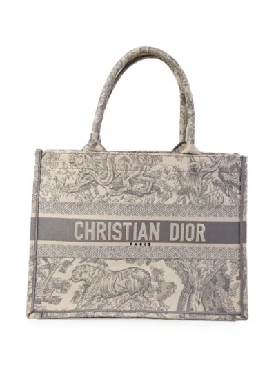 Pre-owned Dior Book Monagram Tote Bag In Neutral
