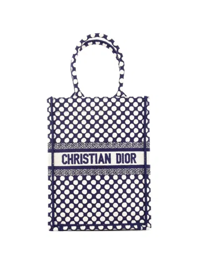 Pre-owned Dior Book Printed Canvas Vertical Tote Bag In Blue
