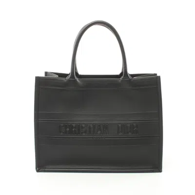 Dior Book Tote Book Tote Small Handbag Tote Bag Leather In Black