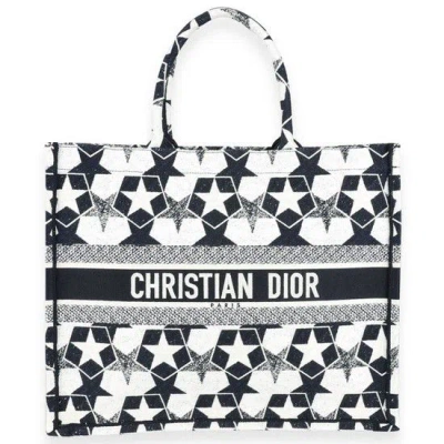 Dior Book Tote Handbag L In Bleu/multi