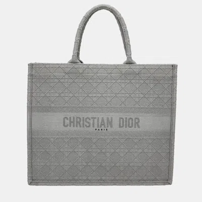Pre-owned Dior Book Tote Large In Gray