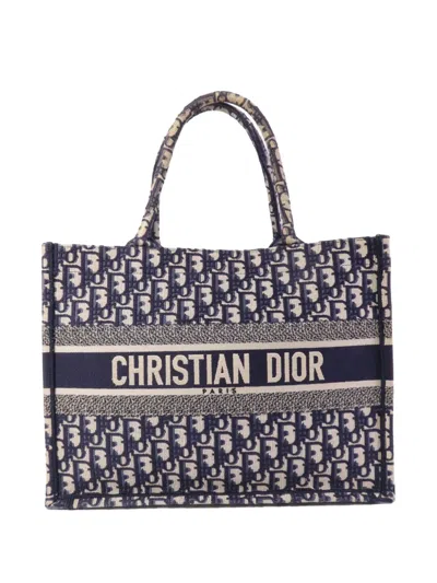 Pre-owned Dior Book Tote Medium Tote Bag In Blue