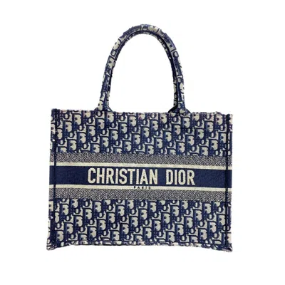 Dior Book Tote Navy Canvas Tote Bag () In Blue