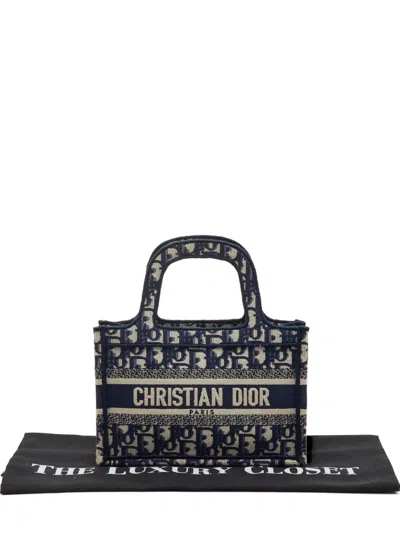 Pre-owned Dior Book Tote Oblique Tote Bag In Blue