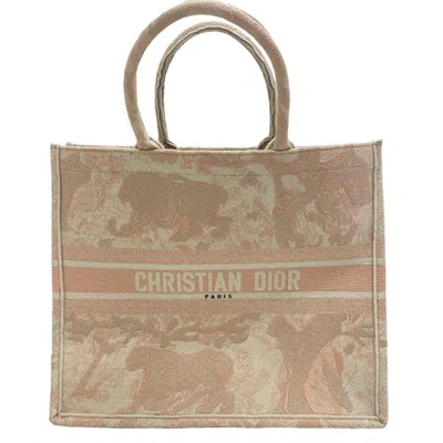 Dior Book Tote Pink Canvas Tote Bag () In Brown