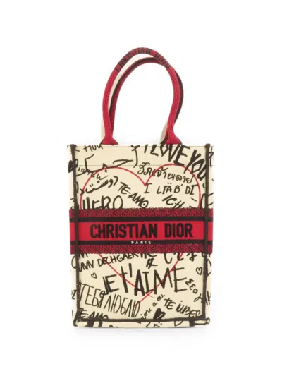Dior Book Tote Vertical Tote Bag In Multi