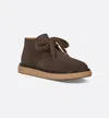 Dior Round Toe Suede Finish Stitch Detailing Boots In Brown
