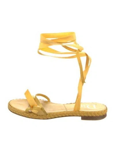 Pre-owned Dior Bow Accents Espadrilles In Yellow