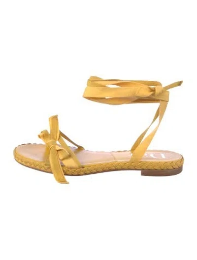 Pre-owned Dior Bow Accents Espadrilles In Yellow