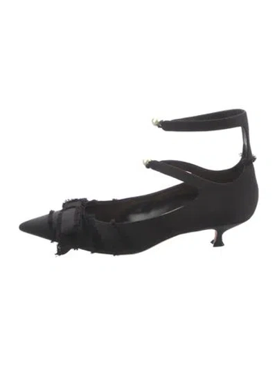 Pre-owned Dior Bow Accents Pumps In Black