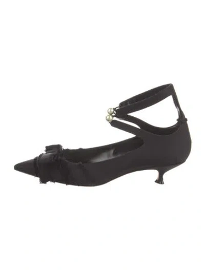 Pre-owned Dior Bow Accents Pumps In Black