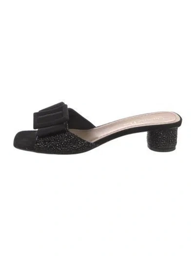 Pre-owned Dior Bow Accents Slides In Black