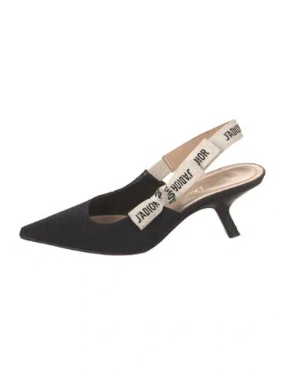 Pre-owned Dior Bow Accents Slingback Pumps In Black