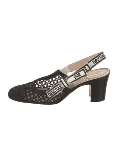 Pre-owned Dior Bow Accents Slingback Pumps In Black
