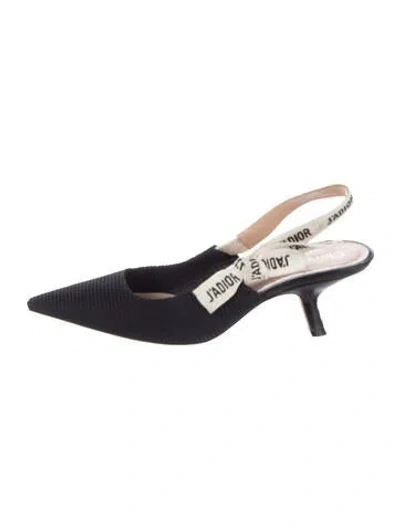 Pre-owned Dior Bow Accents Slingback Pumps In Black