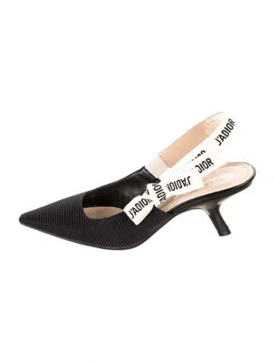 Pre-owned Dior Bow Accents Slingback Pumps In Black