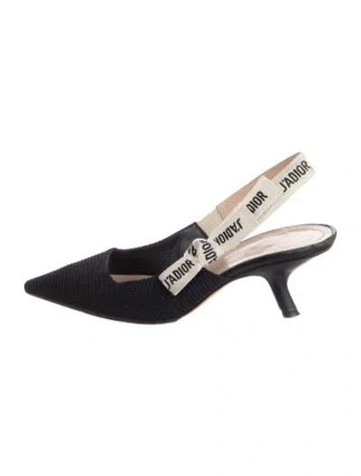 Pre-owned Dior Bow Accents Slingback Pumps In Black