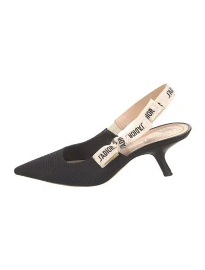 Pre-owned Dior Bow Accents Slingback Pumps In Black