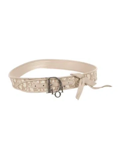 Pre-owned Dior Bow Accents Waist Belt In Neutrals