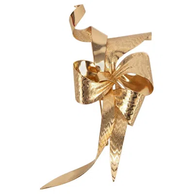 Pre-owned Dior Bow Brooch In Golden Metal In Multi