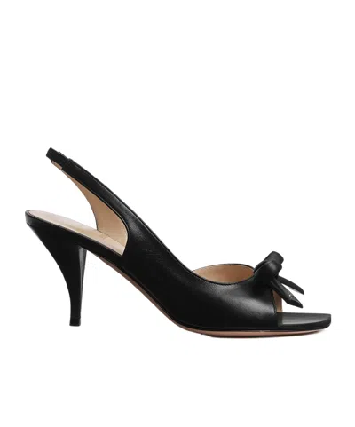 Dior Slingback Sandals Open Toe Bow Detail In Black