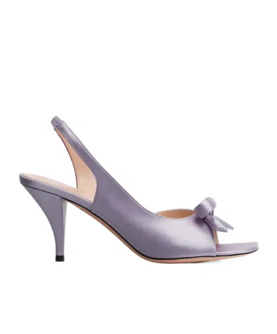 Dior Bow Heeled Slingback Sandal In Purple