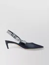 Dior Bow Perforated Pointed Toe Sandals In Blue