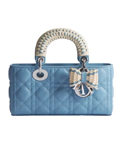 Dior Bow Shoulder Bag In Blue