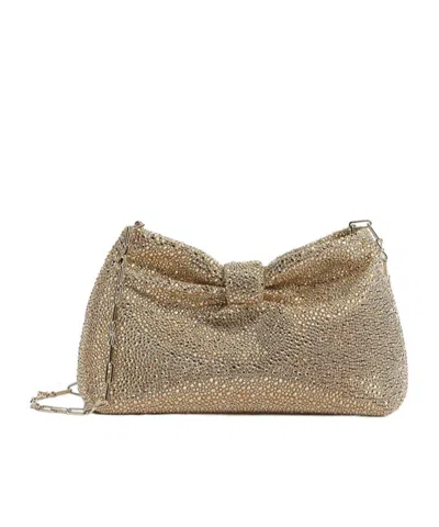 Dior Bow Shoulder Bag In Gold