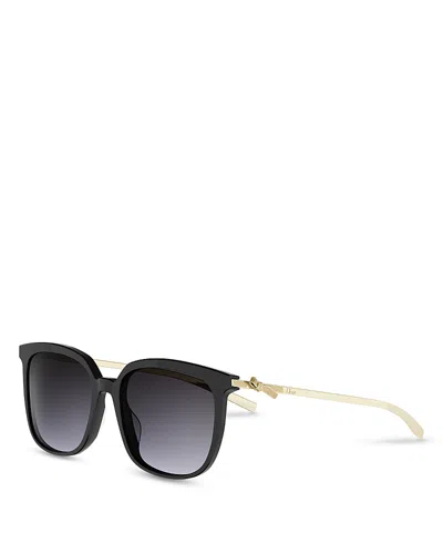 Dior Bow Square Sunglasses, 57mm In Black