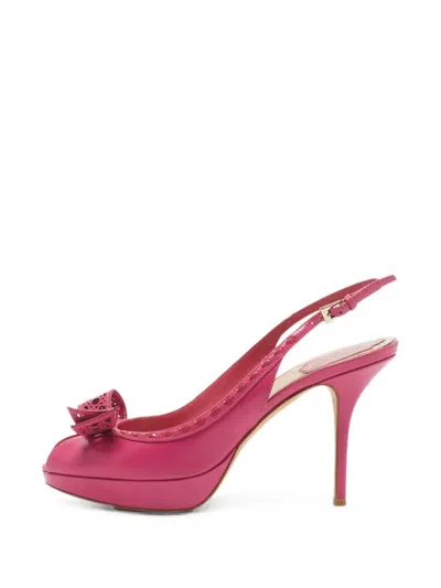 Pre-owned Dior Bow-detail Pumps In Pink