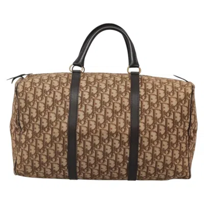 Pre-owned Dior Bowling Brown,gold Canvas Travel Bag ()